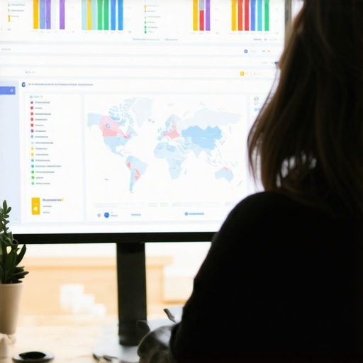 Advanced Local SEO Strategies Person analyzing local SEO data with maps and charts