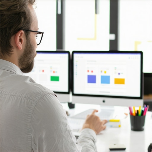 Advanced Local SEO Strategy Session Person analyzing local SEO data and optimizing Google Business Profile in a contemporary office environment